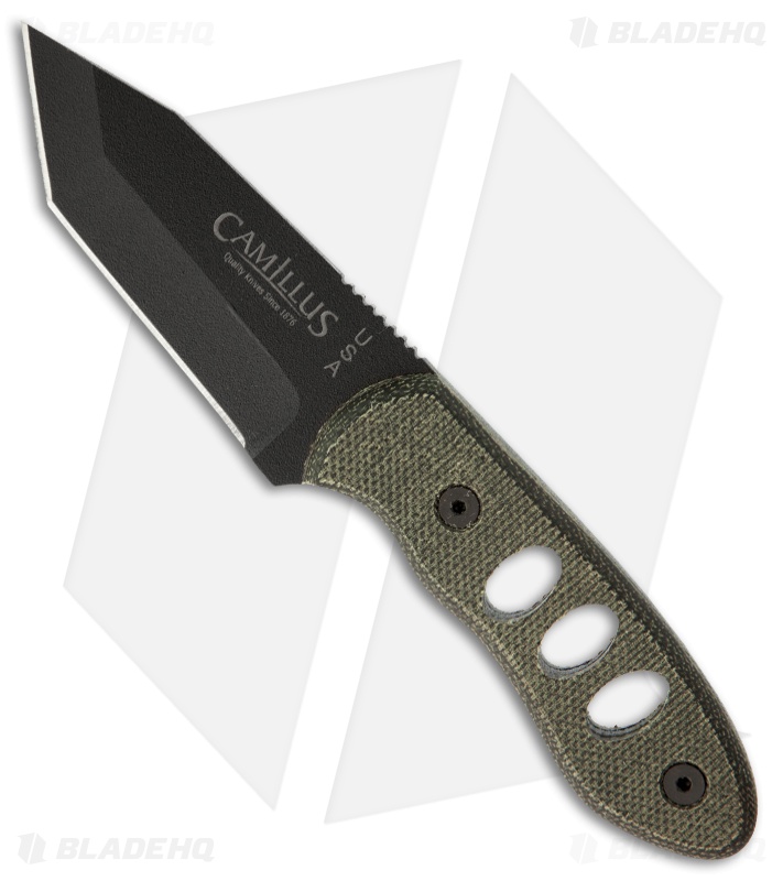 Camillus 5.5" Choker Fixed Blade Knife Micarta (2.5" Black Plain) 19088
