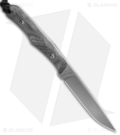 Chris Reeve Inyoni Drop Point Fixed Blade Knife Black Micarta (3.7" Stonewash)