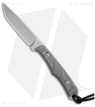Chris Reeve Inyoni Drop Point Fixed Blade Knife Black Micarta (3.7" Stonewash)
