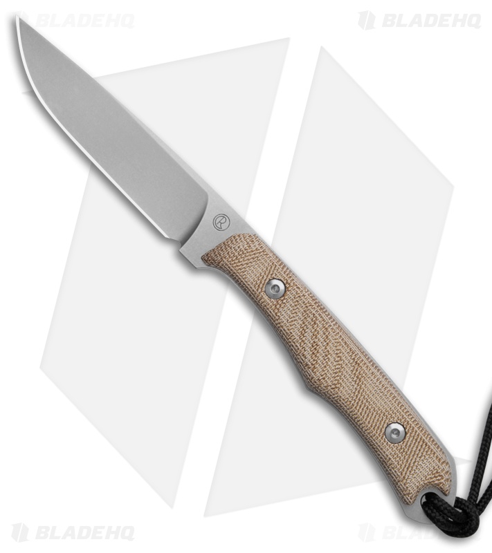 Chris Reeve Inyoni Drop Point Fixed Blade Knife Natural Micarta (3.7" Stonewash)