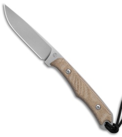 Chris Reeve Inyoni Drop Point Fixed Blade Knife Natural Micarta (3.7" Stonewash)