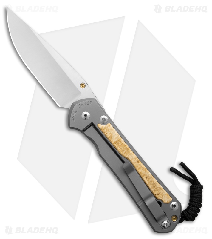Chris Reeve Left Hand Large Sebenza 31 Box Elder Gold Accents