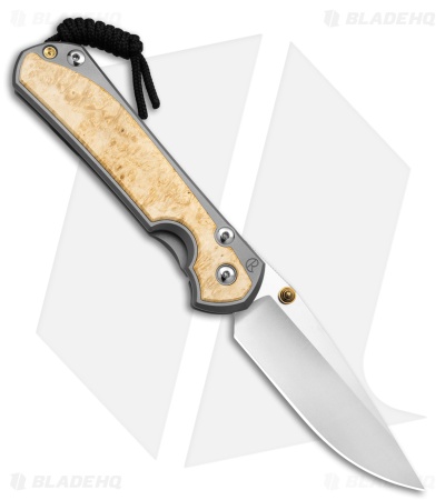 Chris Reeve Large Sebenza 31 Box Elder Gold Accents Left-Hand  (3.625" SW)