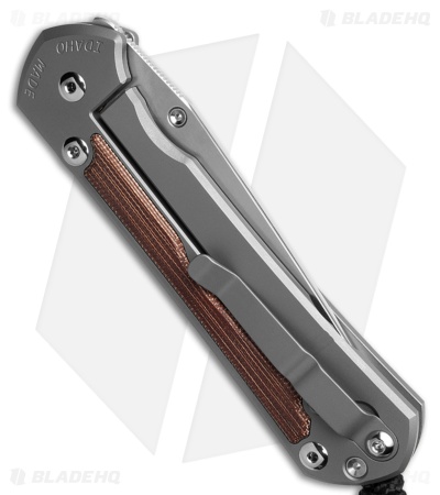 Chris Reeve Large Sebenza 31 Glass Blasted Inlay Micarta Canvas Natural Tanto