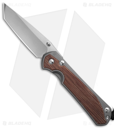 Chris Reeve Large Sebenza 31 Glass Blasted Inlay Micarta Canvas Natural Tanto