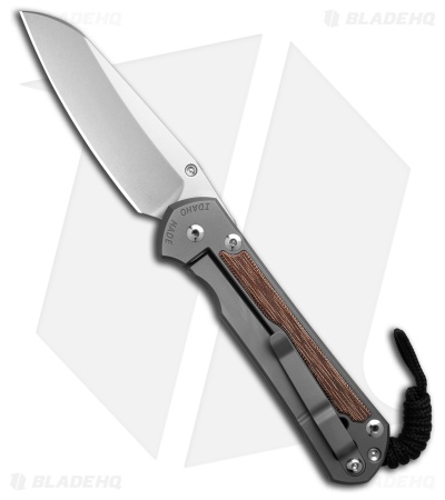 Chris Reeve LH Large Sebenza 31 Insingo Glass Blast Ti/Canvas Micarta (3.6" SW)