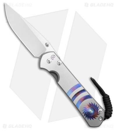 Chris Reeve Large Sebenza 31 Knife Unique Graphic Blue (3.6" Satin)L31-1400-0004