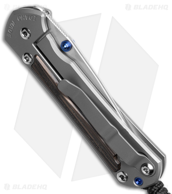Chris Reeve Small Sebenza 31 Bog Oak Double Lug Blue Hardware Knife (2.94" SW)