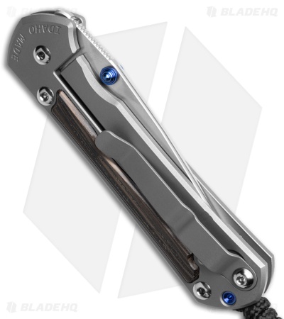 Chris Reeve Small Sebenza 31 Bog Oak Double Lug Blue Hardware Knife (2.94" SW)