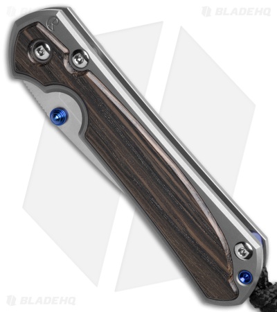 Chris Reeve Small Sebenza 31 Bog Oak Double Lug Blue Hardware Knife (2.94" SW)
