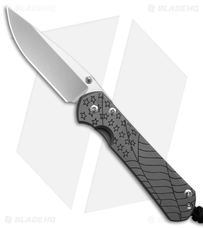 Chris Reeve Small Sebenza 31 Knife Titanium Forever Flag (2.94" Stonewash)
