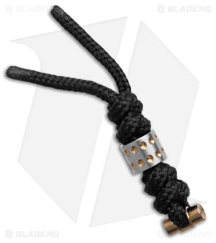 Chris Reeve Knives COM Lanyard Black Knotted Dot Gold Bead