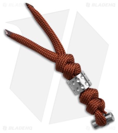 Chris Reeve Knives COM Lanyard Rust Knotted Dot Silver Bead