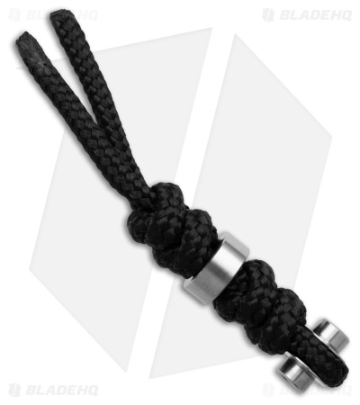 Chris Reeve Knives Large Inkosi Lanyard Black Knotted Silver Bead