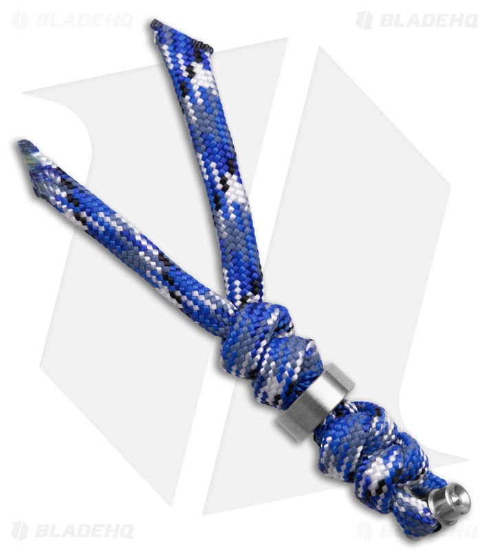 Chris Reeve Knives Small Sebenza Lanyard Bucky Blue Knotted Silver
