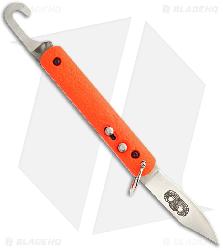 Colonial Knife Company M-724 Orange Auto Rescue Knife w/Bail Loop (3" Pln)