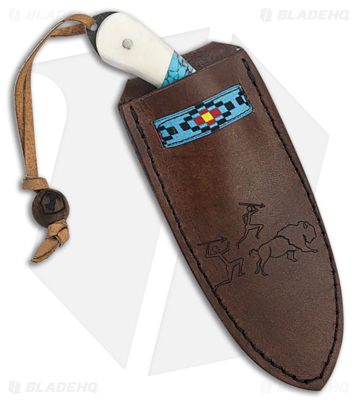 Condor Blue River Skinner Fixed Blade Knife White Mic/Turquoise (3.25" Black SW)