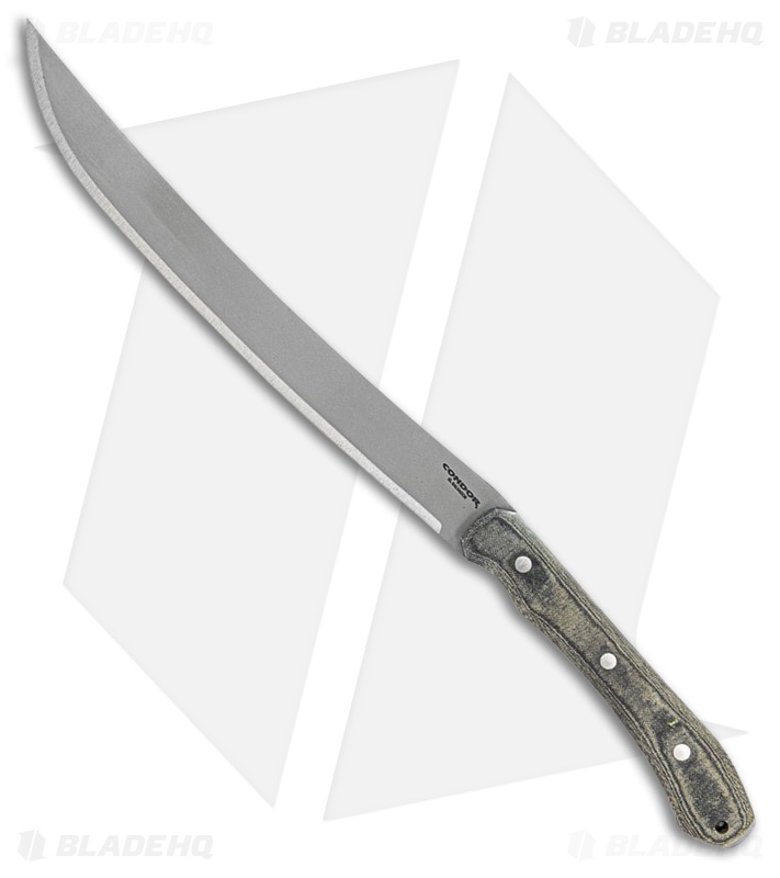 Condor K-Night Machete Fixed Blade Knife Black Micarta (4.3" Blasted Satin)