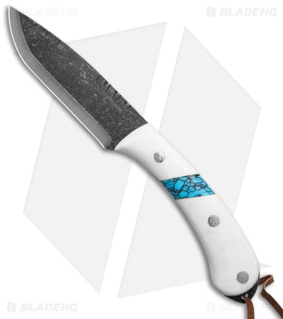 Condor Blue River Fixed Blade Knife Blue Turquoise/White Micarta (4.3" SW)