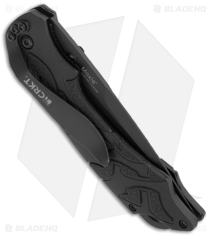 CRKT Lerch Moxie Knife Black Spring Assisted Folder (3.29" Black Plain) 1100