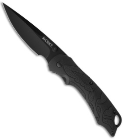 CRKT Lerch Moxie Knife Black Spring Assisted Folder (3.29" Black Plain) 1100