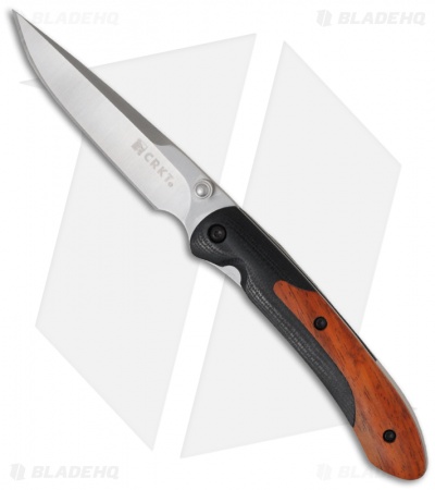CRKT Delegate Gentleman Knife w/ Cocobolo Wood & G10 (3" Satin Plain) 1053W