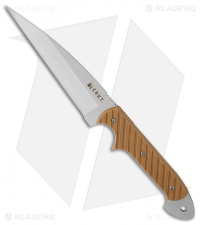 CRKT C/K Dragon Fixed Blade Knife Desert Tan G-10 (4.5" Satin) 2010D