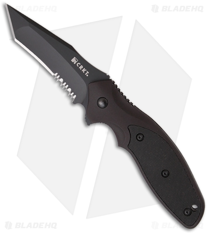 CRKT Shenanigan Tanto Liner Lock Knife Black Aluminum (3.25