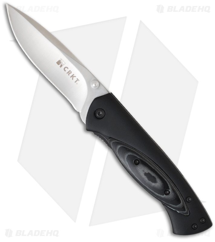 CRKT Vertex DP Assisted Opening Knife w/Micarta Scales (3.125" Satin Plain) 1040