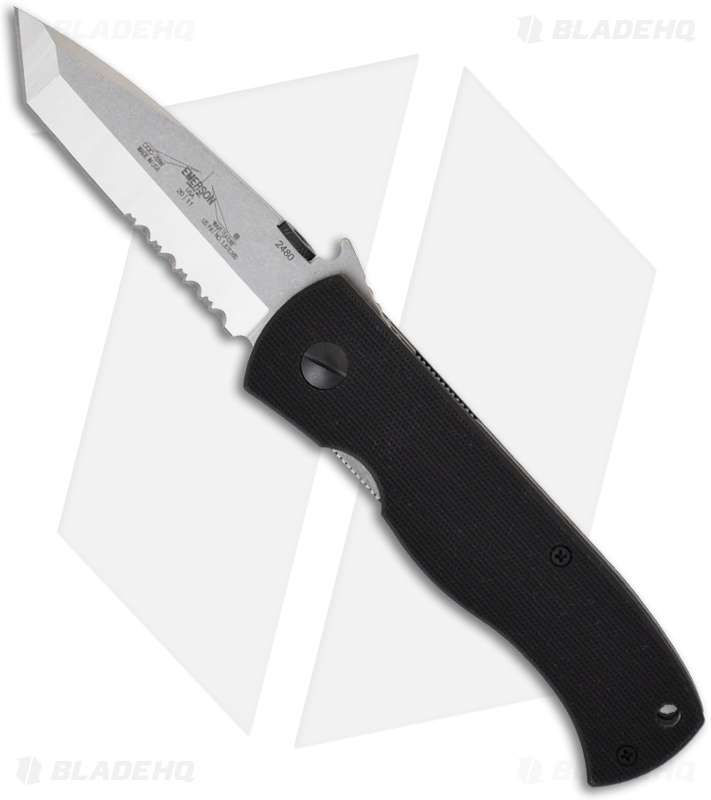 Emerson CQC-7BW SFS Tanto Knife w/ Wave (3.3" Stonewash Serr)