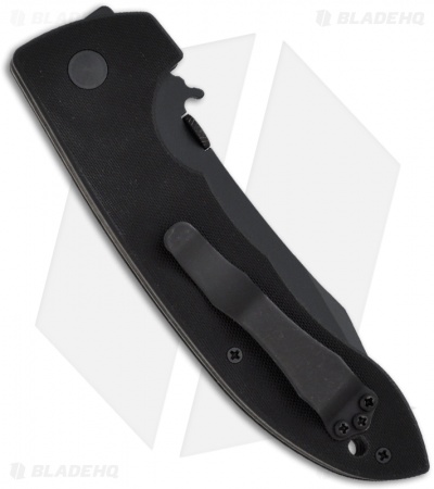 Emerson CQC-8 Wave BTS Bowie Folding Knife w/ Wave (3.9" Black Serr)