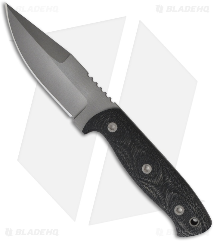 EnTrek Cobra Fixed Blade Knife w/ Micarta Handle (4" Bead Blast Plain)