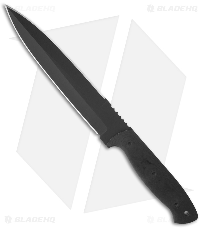 Entrek Commando MKII Knife D/E Fixed Blade (7" Black Plain)