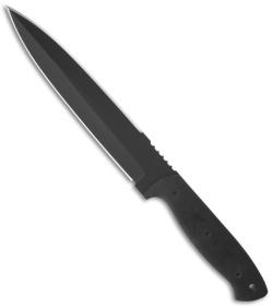 Entrek Commando MKII Knife D/E Fixed Blade (7" Black Plain)