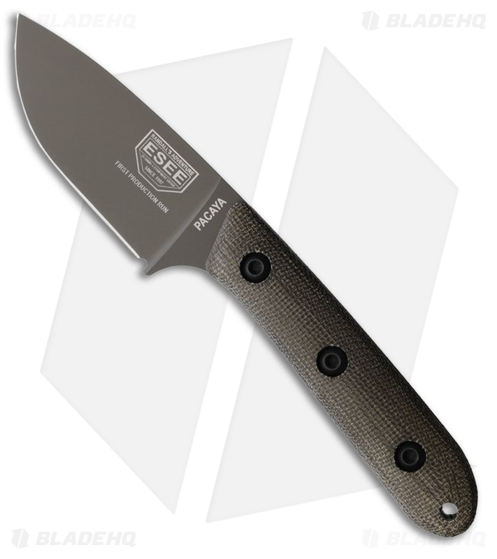 ESEE Knives Pacaya Knife OD Green Canvas Micarta Gray 3V