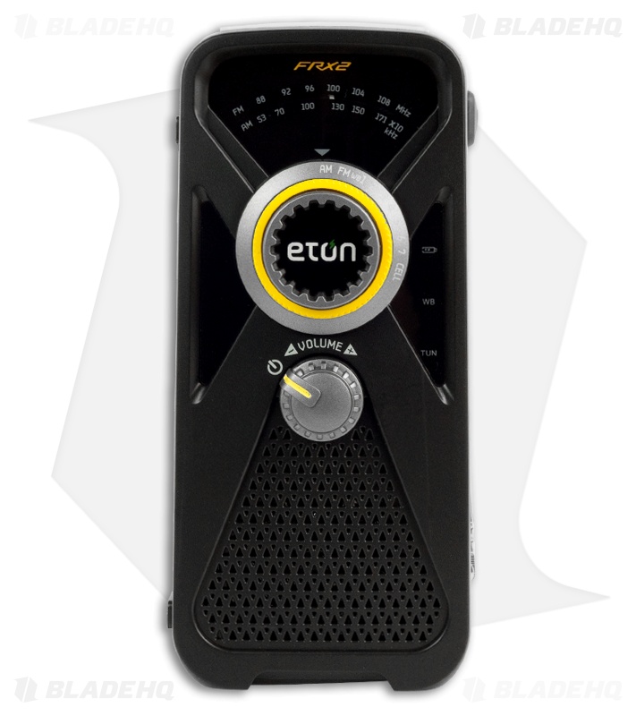 Eton FRX2 Hand Turbine AM/FM/Weather Radio w/ USB Charger & Light (Black)