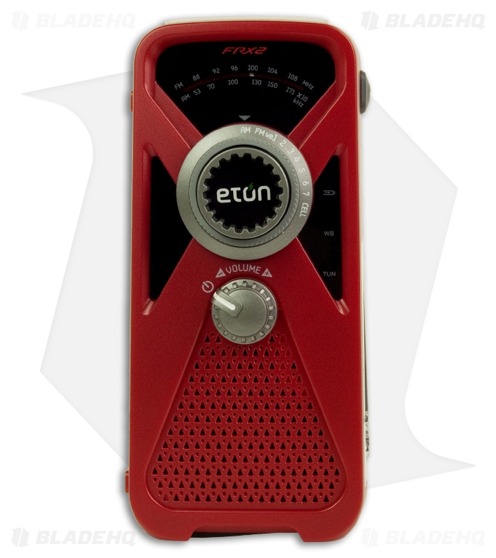 Eton FRX2 Hand Turbine AM/FM/Weather Radio w/ USB Charger, Light (Red) NFRX2WXR