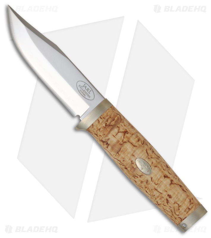 Fallkniven Knives SK1 Jarl Knife 3G Blade Birch Wood Handle (3.8" Satin Plain)