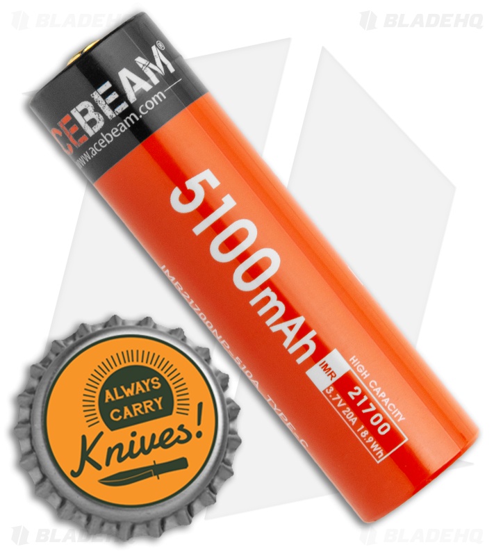 Ace Beam USB-C Rechargeable Battery 21700 5100mAh - Blade HQ
