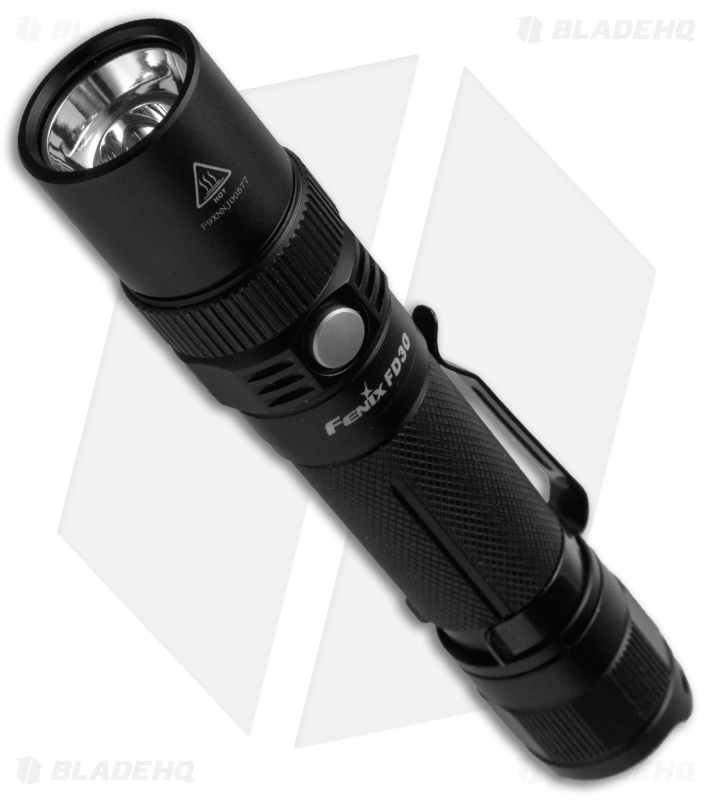 fenix 900 lumen flashlight FD41 Lumens 360° Rotary Focusing – Uncle Torch while pressing and holding will activate strobe Review: Fenix FD41: focusable, 1x