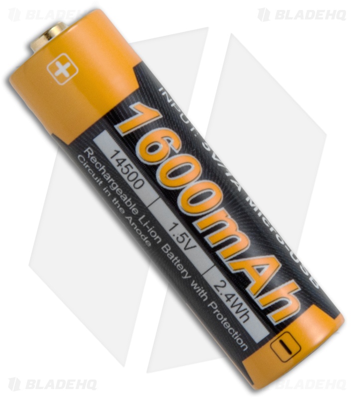 Fenix Rechargeable 14500 Micro USB Li-Ion Button-Top Battery 1.5V 1600mAh