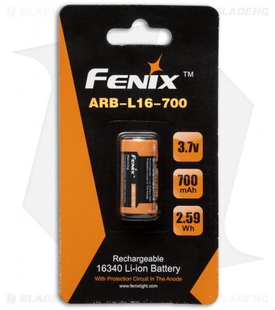 Fenix Rechargeable 16340 Li-ion Battery 3.7V - 700mAh ARB-L16-700