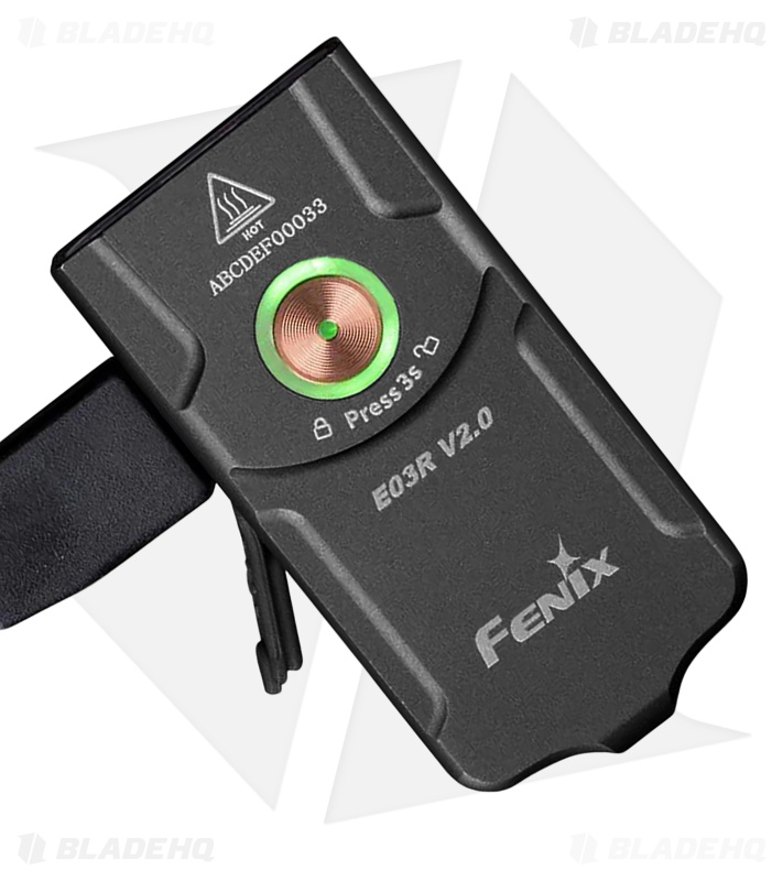 Fenix E03R V2.0 Keychain Flashlight Black Al | 500 Lumens | Blade HQ