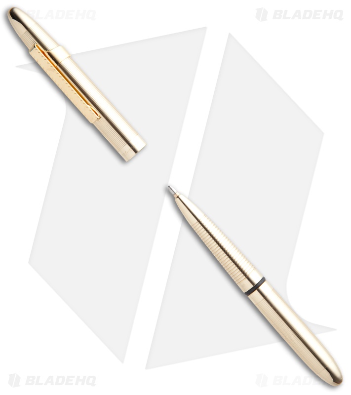 Fisher Laquered Brass Bullet Space Pen w/ Pocket Clip 400GGCL