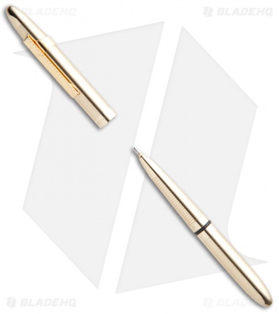 Fisher Laquered Brass Bullet Space Pen w/ Pocket Clip 400GGCL