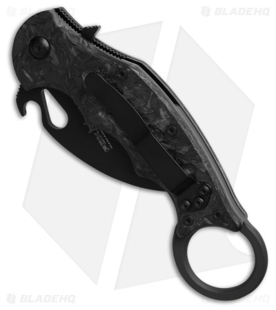 FOX Knives Karambit Liner Lock Folding Knife Fat Carbon Fiber (2.5" Black)