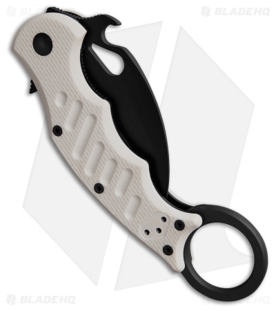 FOX Knives Karambit Folding  Liner Lock Knife White G-10 (2.5" Black)