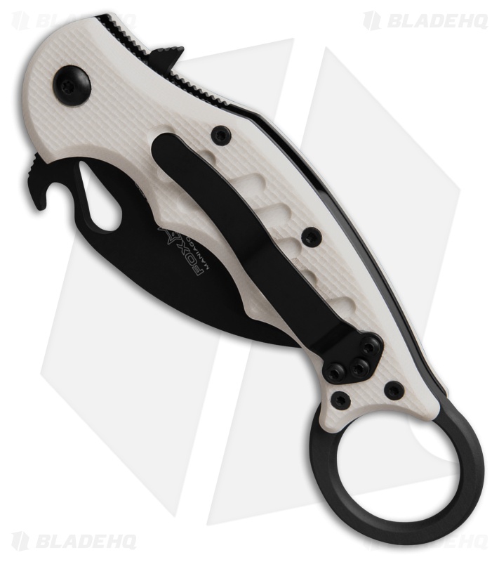 FOX Knives Karambit Folding  Liner Lock Knife White G-10 (2.5" Black)