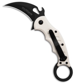 FOX Knives Karambit Folding  Liner Lock Knife White G-10 (2.5" Black)