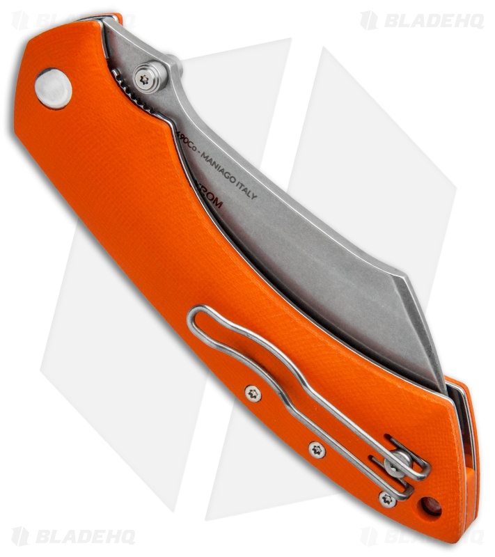 Fox Knives Pelican Liner Lock Knife Orange G-10 (3.5" Stonewash ) FX-534 O